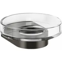 DECOR WALTHER Seifenschale Century WSS Wandmodell Kristall Matt Dunkel Metall Transparent
