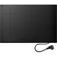 Inventum IKI7735MAT - Einbau-Induktionskochfeld - 77 cm - 4 Kochzonen - Brückenfunktion - 1- oder 2-Phasen - Facettenfront - Schwarz mattiert