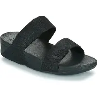 FitFlop Lulu Adjustable Shimmerlux Slides SCHWARZ 42