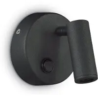 Ideal Lux Applique Moderna Runde Seite Metallo Nero Led 3W 3000K Luce Calda