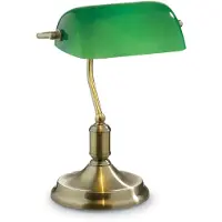 Ideal Lux LAWYER TL1, Messing, Grün, Glas, Metall, Schlafzimmer, Studie, IP20, E27, 1 Glühbirne(n)