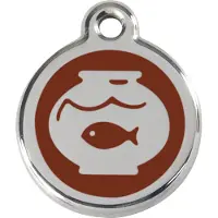 Red Dingo Katzenmarke mit individueller Gravur Fischglas braun