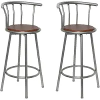 vidaXL Barhocker 2 Stk. Braun Stahl