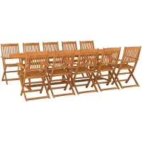 vidaXL 11-tlg. Garten-Essgruppe 280x90x75 cm Massivholz Akazie