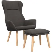 vidaXL Relaxsessel mit Hocker Dunkelgrau Stoff