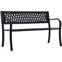 vidaXL Gartenbank Schwarz 120 cm Stahl