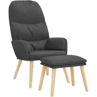 vidaXL Relaxsessel mit Hocker Dunkelgrau Stoff