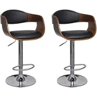 vidaXL Barhocker 2 Stk. Schwarz Bugholz und Kunstleder