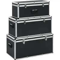 vidaXL Aufbewahrungskoffer 3 Stk. Schwarz Aluminium