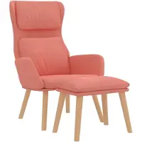 vidaXL Relaxsessel mit Hocker Rosa Samt
