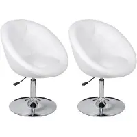 vidaXL Cocktailsessel 2 Stk. Weiß Kunstleder