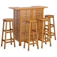 vidaXL 5-tlg. Gartenbar-Set Massivholz Akazie