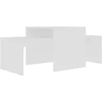 vidaXL Couchtisch-Set Weiß 100x48x40 cm Holzwerkstoff