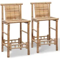 vidaXL Barhocker 2 Stk. Bambus