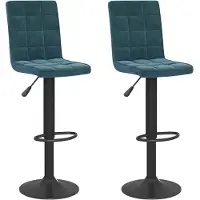 vidaXL Barhocker 2 Stk. Blau Samt