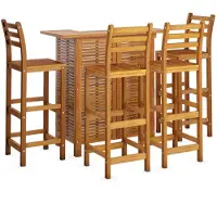 vidaXL 5-tlg. Gartenbar-Set Massivholz Akazie
