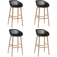 vidaXL Barhocker 4 Stk. Schwarz