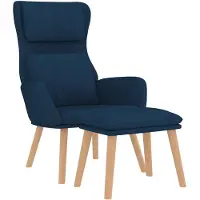 vidaXL Relaxsessel mit Hocker Blau Samt