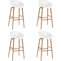 vidaXL Barhocker 4 Stk. Weiß