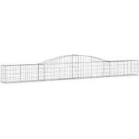 vidaXL Gabione mit Hochbogen 400x30x40/60 cm Verzinktes Eisen