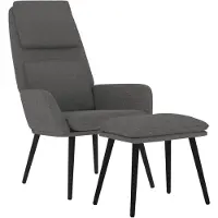 vidaXL Relaxsessel mit Hocker Hellgrau Stoff