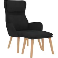 vidaXL Relaxsessel mit Hocker Schwarz Samt
