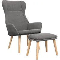 vidaXL Relaxsessel mit Hocker Hellgrau Stoff
