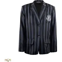 Cinereplicas Mittwoch Nevermore Academy Schwarzer Gestreifter Blazer Jacke Anzug