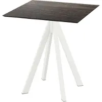 Essentials Infinity Terrassentisch Weiß gestell + Riverwashed Wood HPL 70x70 cm