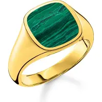 Thomas Sabo Ring Klassisch Grün Gold