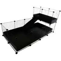 C&c Modularer 4x2 Nagetierkäfig Mit 2x1 Loft Und Rampe
