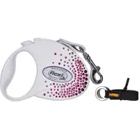 Flexi automatische Hundeleine Glam Splash Pink S Tape 3m weiß