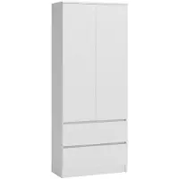 Top E Shop Topeshop SZAFA MALWA B, Weiß, Garderobe, 5 Regale, 2 Tür(en), Weiß, Partikelbord