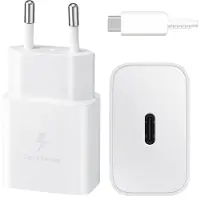 Samsung Original Power Adapter mit USB-C-Kabel - Ladegerät - USB-C-Anschluss - Fast Charger - 15 Watt - 1 m - Weiß