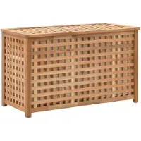 vidaXL Wäschekorb-77.5x37.5x46.5-cm-massiv-Walnussholz