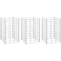 vidaXL Gabionen-Hochbeete 3 Stk. 30x30x50 cm Eisen