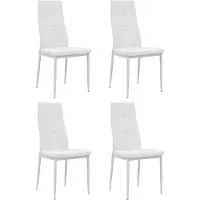 vidaXL Esszimmerstühle 4 Stk. Weiß Kunstleder