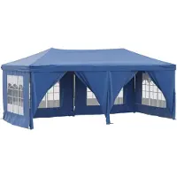 vidaXL Partyzelt Faltbar mit Seitenwänden Blau 3x6 m