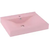 vidaXL Luxus-Waschbecken mit Hahnloch Matt-Rosa 60x46 cm Keramik