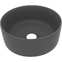 vidaXL s Waschbecken Rund Matt Dunkelgrau 40x15 cm Keramik