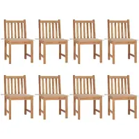 vidaXL Gartenstühle 8 Stk. mit Kissen Massivholz Teak
