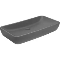 vidaXL Luxus-Waschbecken Rechteckig Matt Dunkelgrau 71x38 cm Keramik