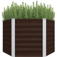 vidaXL Garten-Hochbeet Braun 129 x 129 x 77 cm Verzinkter Stahl