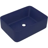 vidaXL Luxus-Waschbecken Matt Dunkelblau 41x30x12 cm Keramik