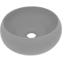 vidaXL s Waschbecken Rund Matt Hellgrau 40x15 cm Keramik