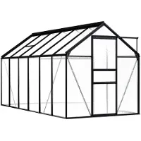 vidaXL Gewächshaus Anthrazit Aluminium 7,03 m²