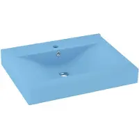 vidaXL Luxus-Waschbecken mit Hahnloch Matt-Hellblau 60x46 cm Keramik
