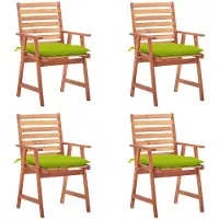 vidaXL Garten-Essstühle 4 Stk. mit Kissen Massivholz Akazie