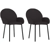 vidaXL Esszimmerstühle 2 Stk. Schwarz Kunstleder