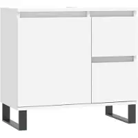 vidaXL Badschrank Weiß 65x33x60 cm Holzwerkstoff